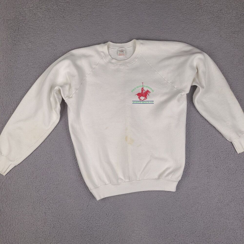 Vintage 1989 Polo International Myrtle Beach‎ SC Sweatshirt Adult XL White USA